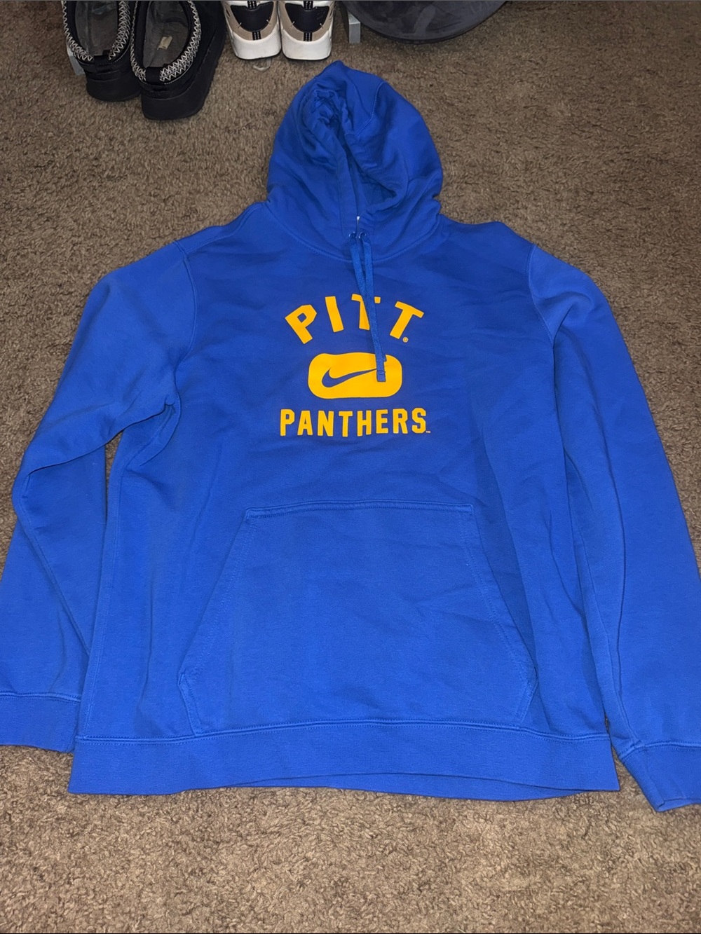 Nike Blue Pitt Panthers Hoodie with Yellow Logo